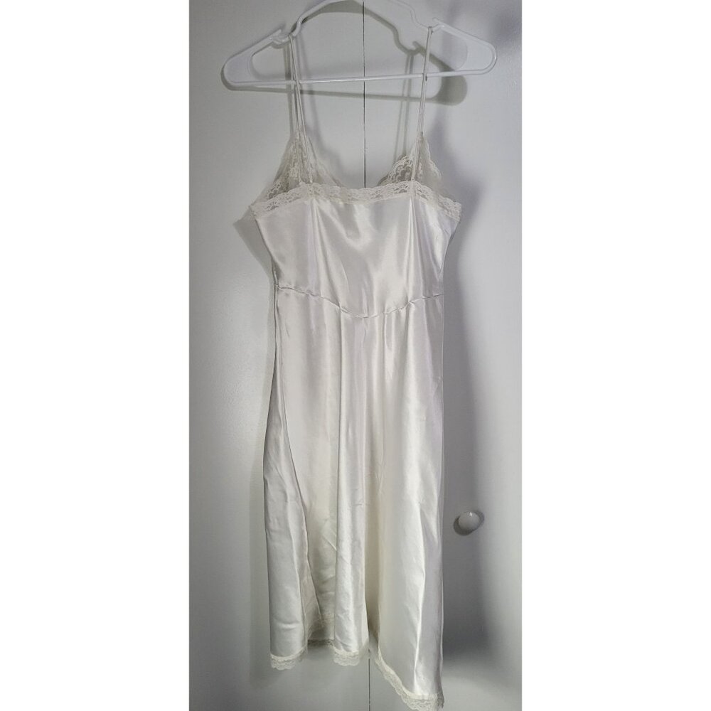 Body Chic Women's SZ 36 Slip Nightgown Lace Midi Cottage Fairy Bridal USA *FLAW - Picture 3 of 12